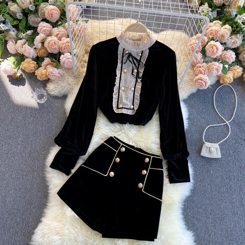 Two Piece Dress Ladies Temperament Suits England Style Double-Breasted Self-Cultivation All-Match Retro Velvet Top Two-Piece Sets Women, Black
Two Piece Dress Ladies Temperament Suits England Style Double-Breasted Self-Cultivation All-Match Retro Velvet Top Two-Piece Sets Women, Black