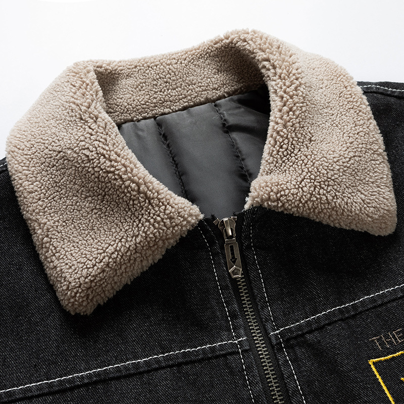 Mens Jackets Thicken Men Denim Jackets Fleece Collar Casual Mens Windbreaker Streetwear Autumn Jeans Cargo Jackets Men Motorcycle Coats 220902