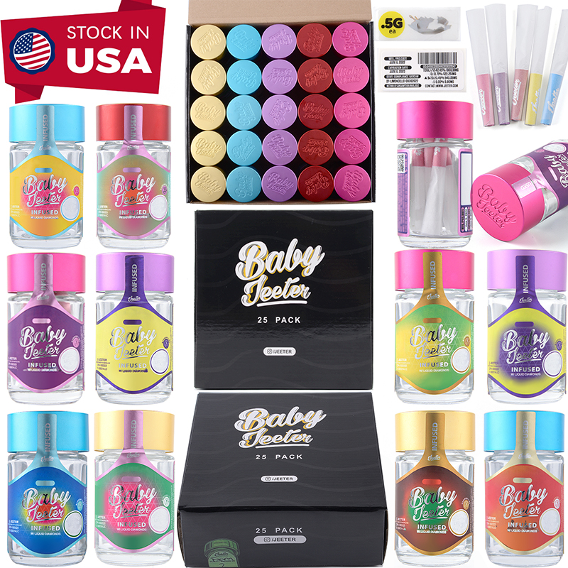 Baby Jeeter E Cigarette Accessories Stock In USA Warehouse Paper Bag 5 Pack Prerolls Paper 16 Strains Tabacco Container High Potency Liquid Diamond Cone Box Package
Baby Jeeter E Cigarette Accessories Stock In USA Warehouse Paper Bag 5 Pack Prerolls Paper 16 Strains Tabacco Container High Potency Liquid Diamond Cone Box Package