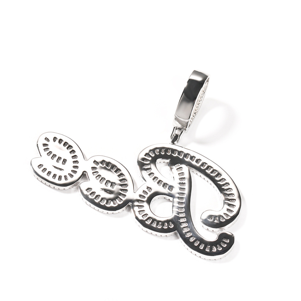 TopBling Hip Hop A-Z Custom Letters Pendant Necklace Rose Gold Silver Jewelry
