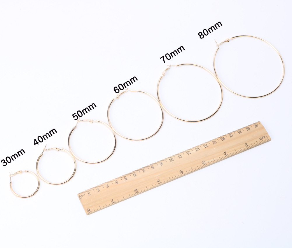 Gold Silver Plated Hoop Earrings for Women Hip Hop Dangle Large Circle Earring Big Female Ear Jewelry