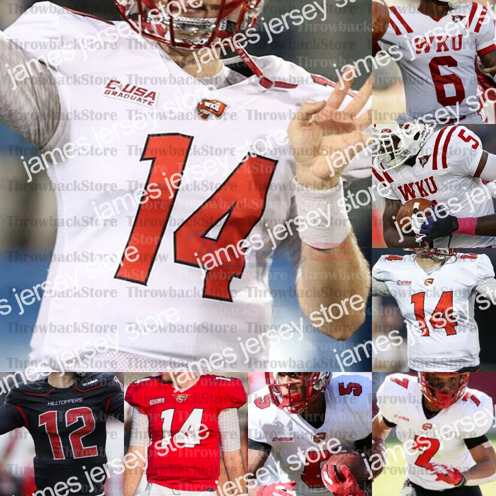 American College Football Wear Custom Western Kentucky Hilltoppers College Football Jerseys Ty Storey Steven Duncan Gaej Walker Tyrrell Pigrome, White i
American College Football Wear Custom Western Kentucky Hilltoppers College Football Jerseys Ty Storey Steven Duncan Gaej Walker Tyrrell Pigrome, White i
