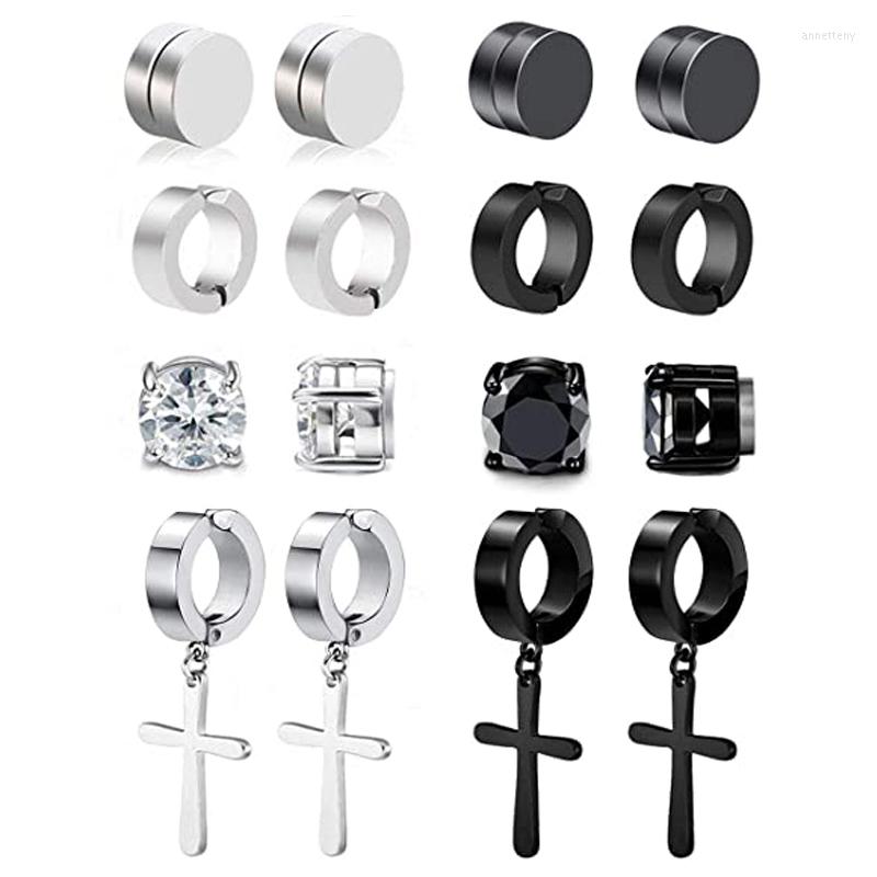 Backs Earrings 8 Pairs Of Stainless Steel Men's And Women's Magnetic Zircon Clip-on Non-pierced Pendant Earring Set 857
Backs Earrings 8 Pairs Of Stainless Steel Men's And Women's Magnetic Zircon Clip-on Non-pierced Pendant Earring Set 857