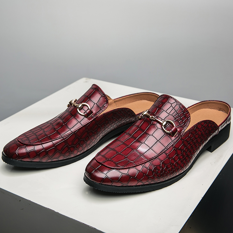 Sandals Half Slipper Men Shoes British Crocodile Pattern PU Metal Buckle Classic Comfortable Fashion Versatile AD121, Clear
Sandals Half Slipper Men Shoes British Crocodile Pattern PU Metal Buckle Classic Comfortable Fashion Versatile AD121, Clear