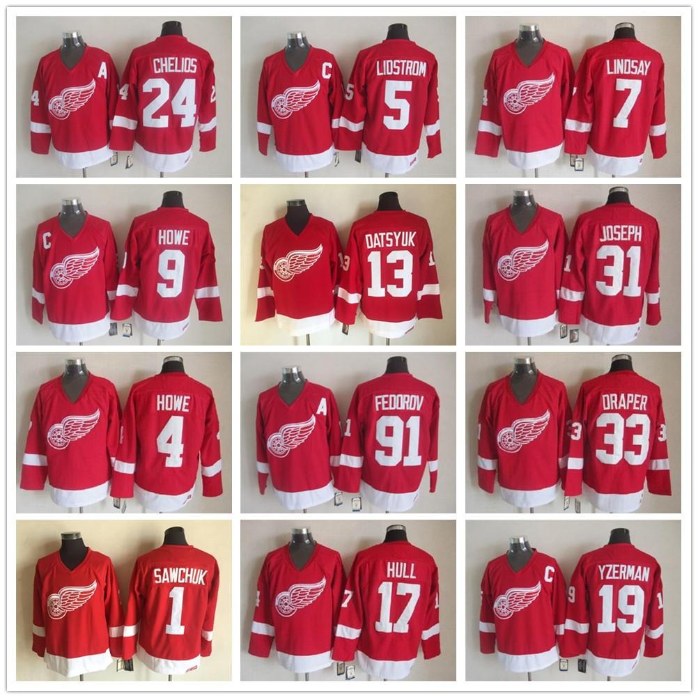 college wearVintage version Detroit Red Wings jerseys 19 YZERMAN 13 DATSYUK 24 CHELIOS 9 HOWE 31 JOSEPH 1 SAWCHUK 5 LIDSTROM Hockey jersey, Colour 1
college wearVintage version Detroit Red Wings jerseys 19 YZERMAN 13 DATSYUK 24 CHELIOS 9 HOWE 31 JOSEPH 1 SAWCHUK 5 LIDSTROM Hockey jersey, Colour 1