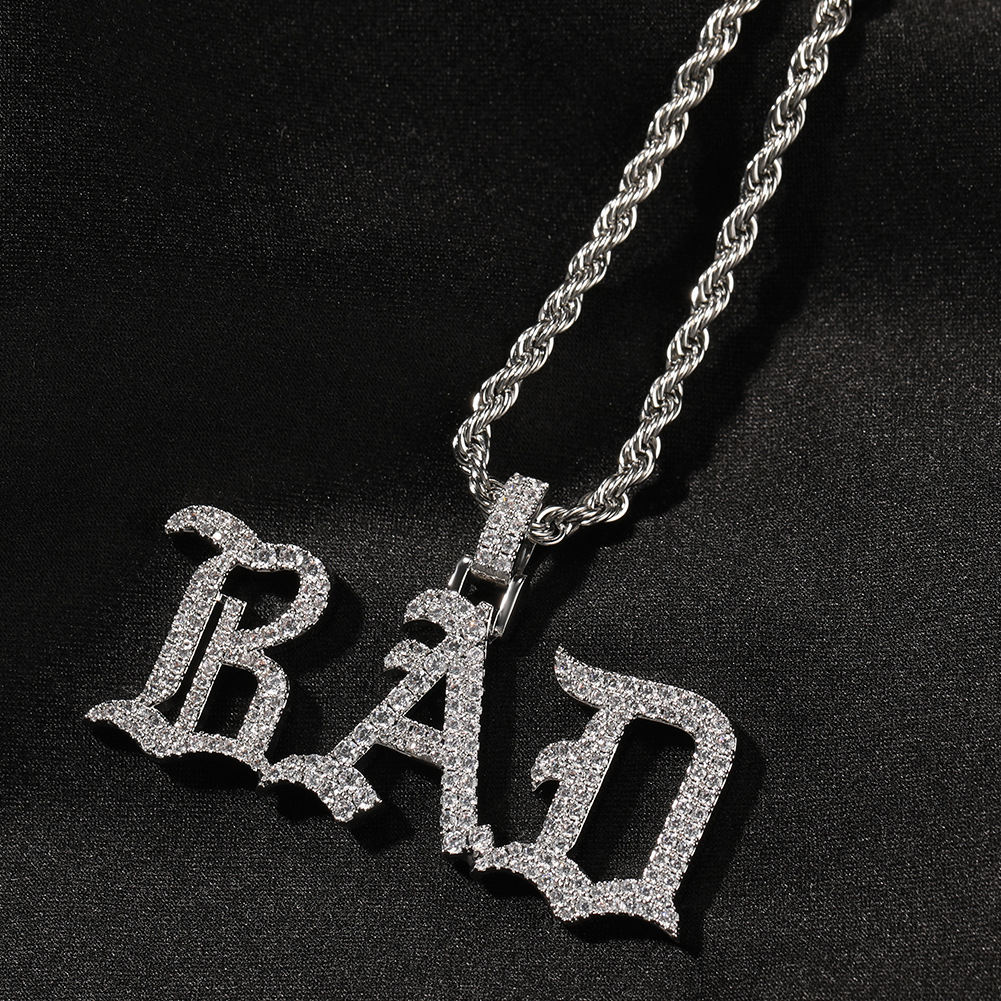 TopBling Hip Hop A-Z Custom Letters Pendant Necklaces Jewelry Charm Gift for Men Women 18K Real Gold Plated