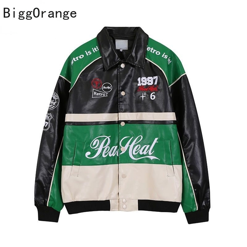 Mens Jackets American Motorcycle Racing Jacket PU Leather Clothes Retro Bomber Jacket Mens Four Seasons Can Be Worn Unisex Winter Jacket Men 220902