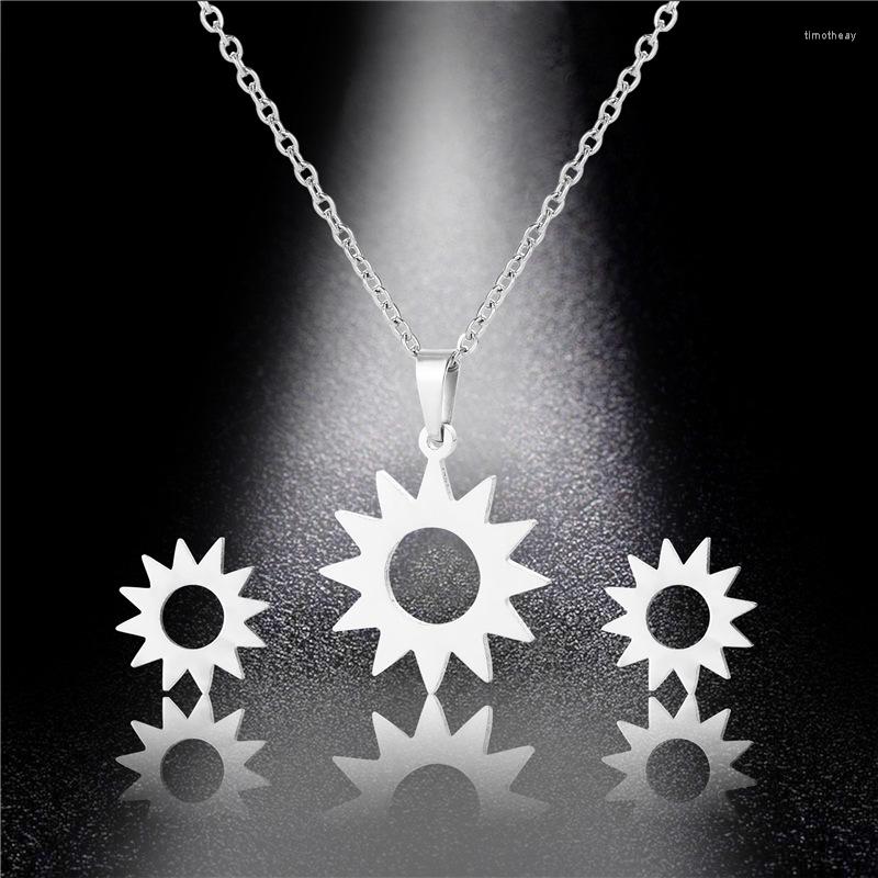 Necklace Earrings Set Fashion Titanium Steel Sun Stud Earring Two-piece Bridal Jewelry Wholesale, Picture shown
Necklace Earrings Set Fashion Titanium Steel Sun Stud Earring Two-piece Bridal Jewelry Wholesale, Picture shown