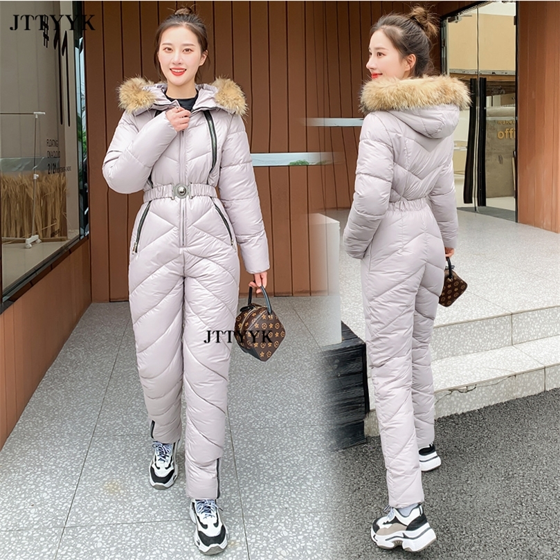 Womens Jumpsuits Rompers Snow One Piece For Women Jumpsuit Ski Clothes Winter Jackets Hooded Parka Bodysuit Outfit Female Jumpsuits Overalls Tracksuit