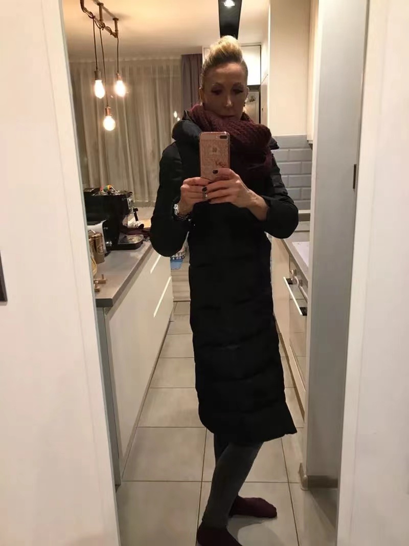 Womens Down Parkas Long Winter Coat Women Black Thick Loose Parkas Casual Cotton Padded Coat Female Elegant Solid Warm Jackets Outerwear 220902