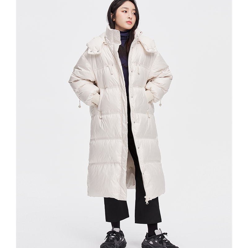 Womens Down Parkas Women Down Parka Mid Length Black Jacket Baggy Winter Waterproof Warm Duck Feather Down Female Hooded Puffer Coat Bubble Outwear 22