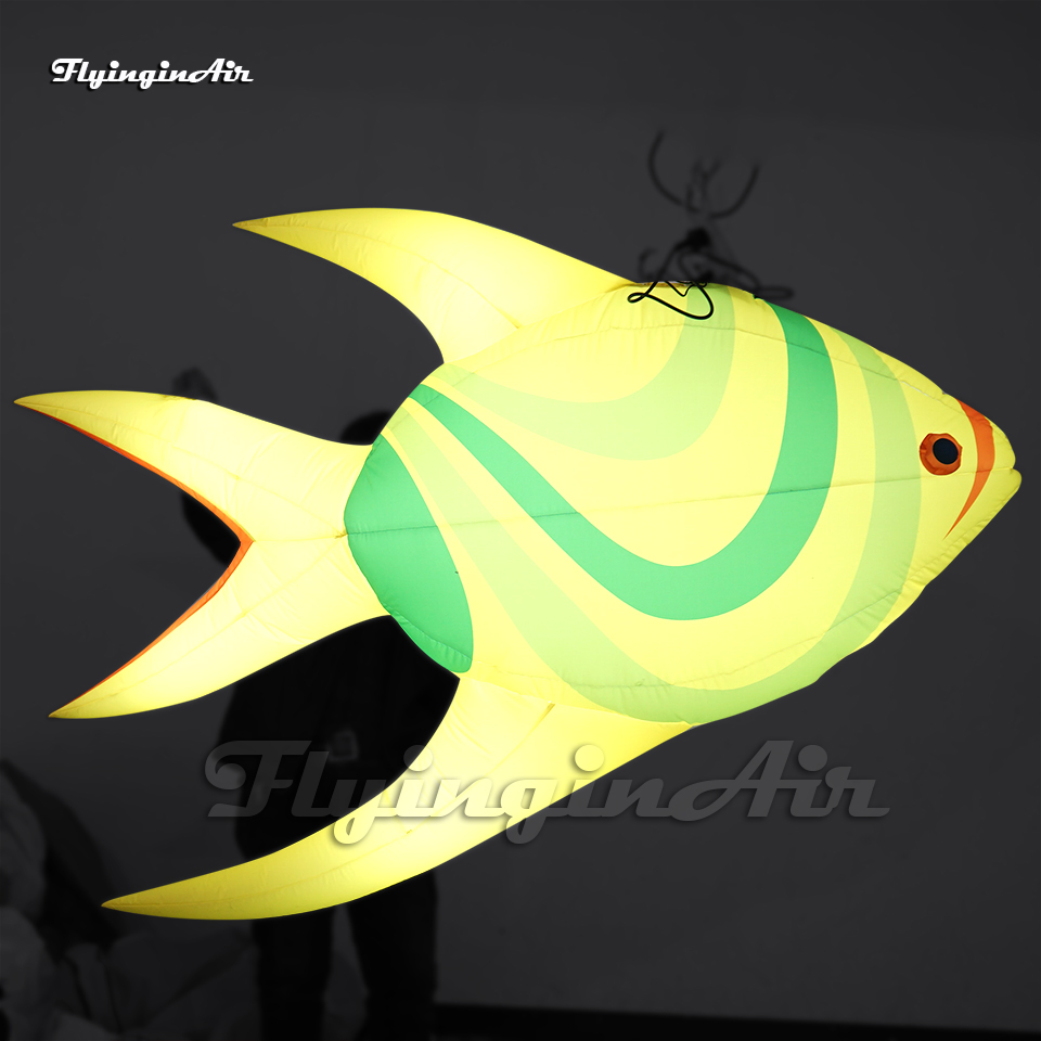 Hanging Large Inflatable Clownfish Sea Animal Model Air Blow Up Tropical Fish Balloon For Dining Room Ceiling Decoration