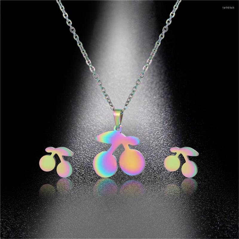 Necklace Earrings Set QIAMNI Stainless Steel Cute Cherry For Party Accessory Earring Jewelry Birthday Gift Women Kids Collar, Picture shown
Necklace Earrings Set QIAMNI Stainless Steel Cute Cherry For Party Accessory Earring Jewelry Birthday Gift Women Kids Collar, Picture shown