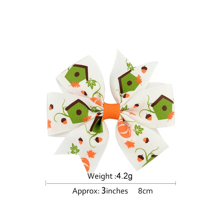 12 styles Hair Accessory Barrettes Halloween Orange Purple Spider Print Accessories kids Jewelry Clippers 3 inch