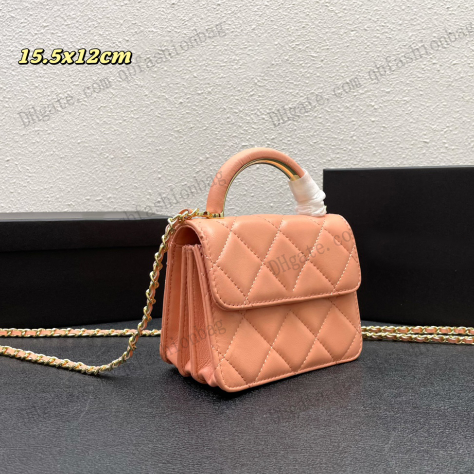 French F/Winter Womens Shoulder Bag Purse Lambskin Classic Diamond Quilted With Metal Handle Gold Tone Tote Wallet Designer Crossbody Card Holder Handbags 15.5x12CM, Box
French F/Winter Womens Shoulder Bag Purse Lambskin Classic Diamond Quilted With Metal Handle Gold Tone Tote Wallet Designer Crossbody Card Holder Handbags 15.5x12CM, Box