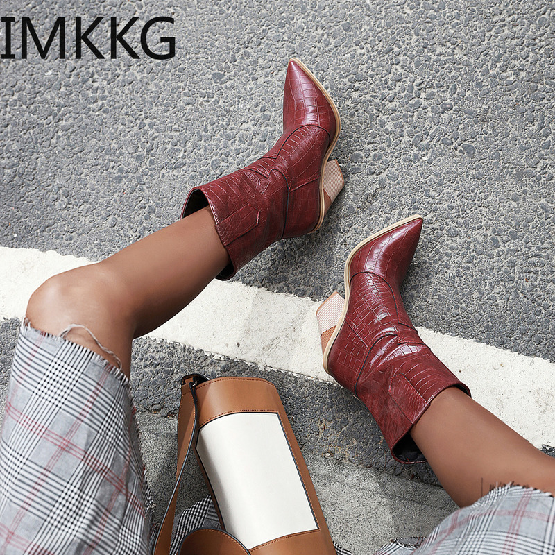 Boots Classic Embroidered Western Cowboy for Women Leather Cowgirl High Heels Shoes Mid Calf Woman 220902