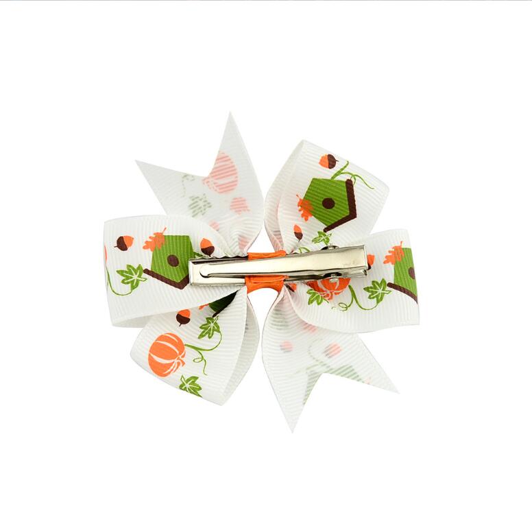 12 styles Hair Accessory Barrettes Halloween Orange Purple Spider Print Accessories kids Jewelry Clippers 3 inch