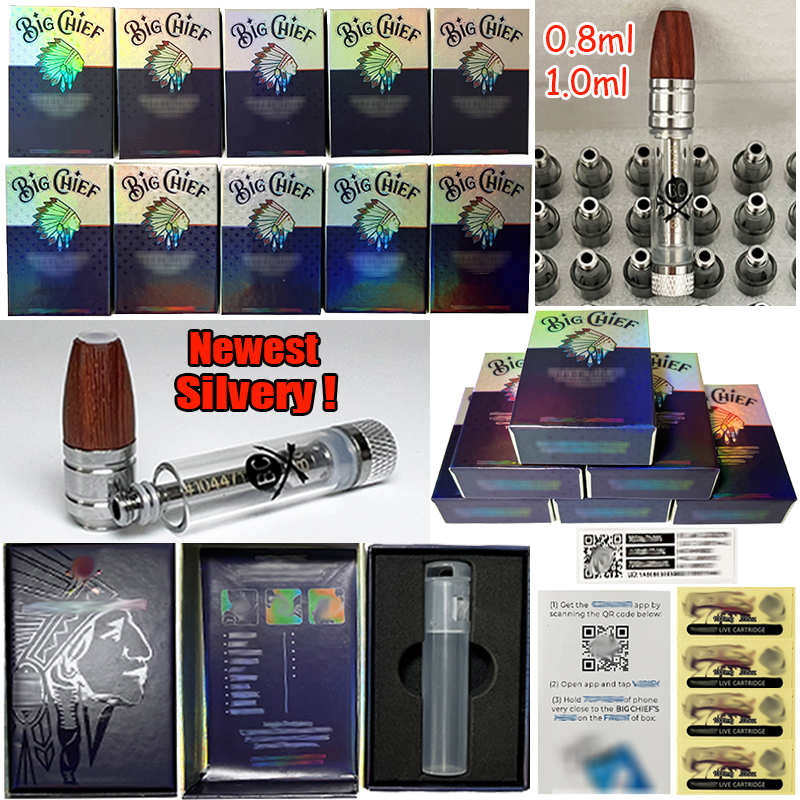 Grade A Silvery Big Chief Atomizers Vape Pen 0.8ml 1.0ml Cartridges Faster Ship Ceramic Coil 10 Strains 510 Thread Vaporizers E Cigarette Tank Oil Carts Empty Packaging
Grade A Silvery Big Chief Atomizers Vape Pen 0.8ml 1.0ml Cartridges Faster Ship Ceramic Coil 10 Strains 510 Thread Vaporizers E Cigarette Tank Oil Carts Empty Packaging