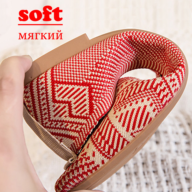 Dress Shoes Stretch Knitted Ballet Flats Women Breathable Mesh Flat Casual Loafers Slip on Pointed Toe Boat Spring Summer 220902