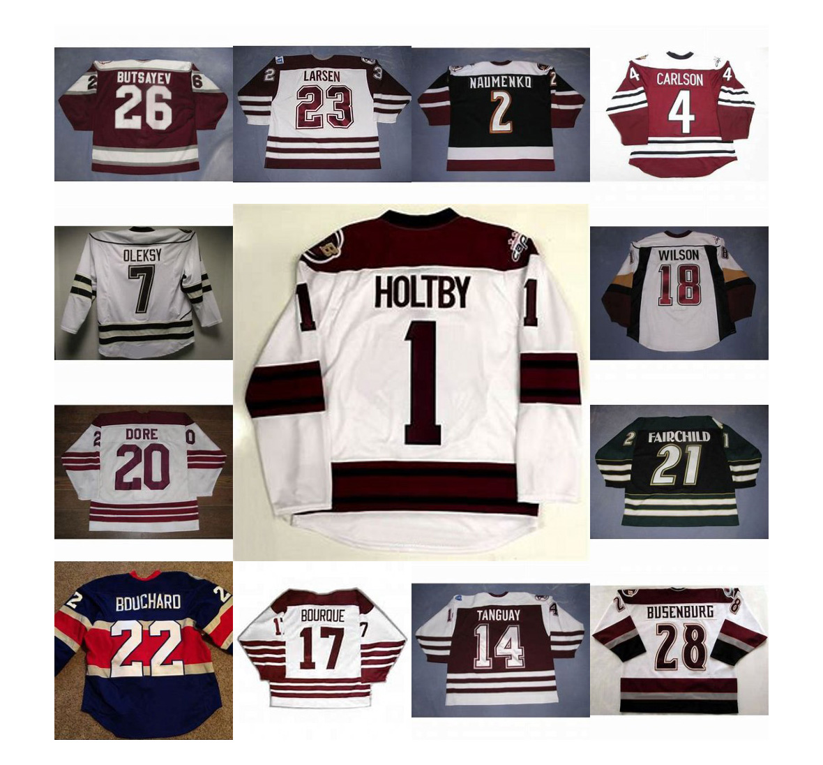 Hershey Bears 1 Brayden Holtby Hockey Jersey 2 Nick Naumenko 20 Andre Dore 18 Kyle Wilson Steve Oleksy 20 Andre Dore Bourque John Carlson, 21 kelly fairchild
Hershey Bears 1 Brayden Holtby Hockey Jersey 2 Nick Naumenko 20 Andre Dore 18 Kyle Wilson Steve Oleksy 20 Andre Dore Bourque John Carlson, 21 kelly fairchild