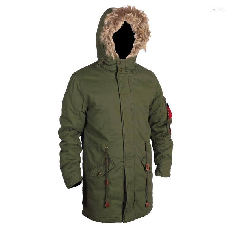 

Men' Down Men' 2022 Olive Green M65 Outdoor Faux Fur Trimmed Hooded Retro Army Fishtail Parka Mens Winter Long Parkas Jacket Coat