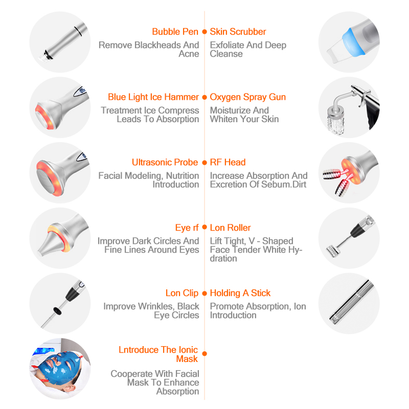 Multifunction Hydro oxygen Aqua peeling Microdermabrasion machine 10 in 1 facial deep cleansing dermabrasion Beauty Machine