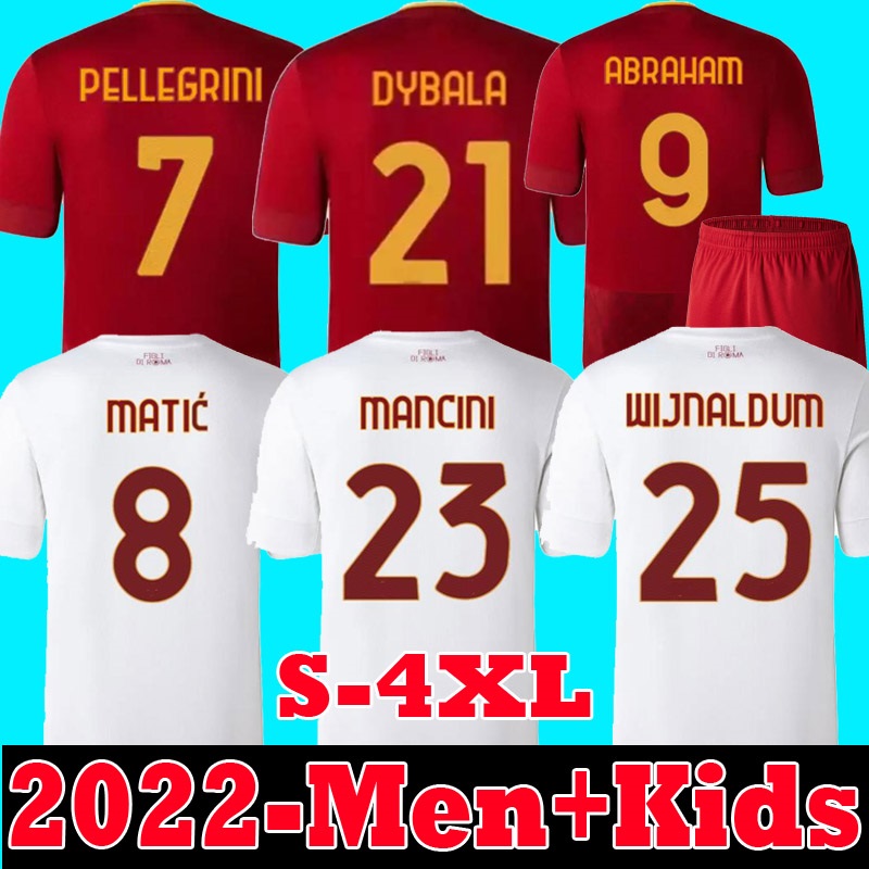 S-4XL 22 23 roma Soccer jersey DYBALA home belotti CELIK Pellegrini Abraham 2022 2023 Wijnaldum Zaniolo MANCINI men kids kit FOOTBALL EL SHAARAWY Uniform rome
S-4XL 22 23 roma Soccer jersey DYBALA home belotti CELIK Pellegrini Abraham 2022 2023 Wijnaldum Zaniolo MANCINI men kids kit FOOTBALL EL SHAARAWY Uniform rome