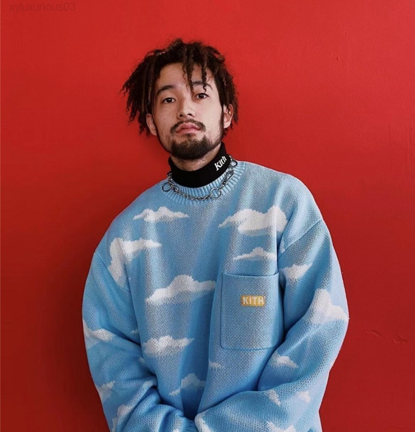 Hoodie Men's Sweaters Slightly Oversized Kith 21fw Sweater Men Women 1 1 High Quality Jacquard Blue Sky White Clouds Pattern Knit Sweatshirts
Hoodie Men's Sweaters Slightly Oversized Kith 21fw Sweater Men Women 1 1 High Quality Jacquard Blue Sky White Clouds Pattern Knit Sweatshirts