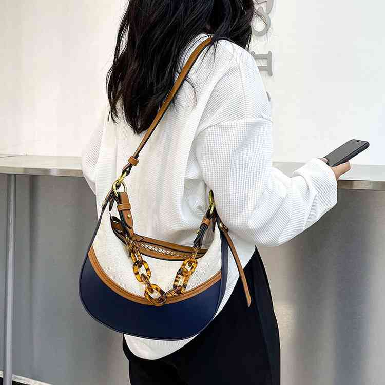 Bags Bag Women's 2022 new version canvas single shoulder underarm bag color contrast texture chain hand-held crescent Purses, Navy blue
Bags Bag Women's 2022 new version canvas single shoulder underarm bag color contrast texture chain hand-held crescent Purses, Navy blue