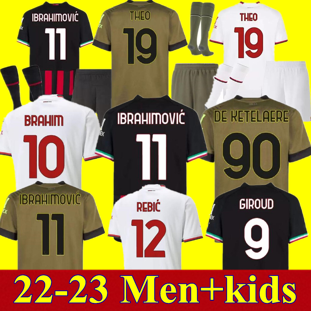 22 23 GIROUD soccer jersey Home away IBRAHIMOVIC KESSIE football shirt 2022 2023 TONALI REBIC Camiseta maglia THEO BRAHIM R.LEAO FLORENZI Ac Milans Men kids kit jersey, Adult home+patch
22 23 GIROUD soccer jersey Home away IBRAHIMOVIC KESSIE football shirt 2022 2023 TONALI REBIC Camiseta maglia THEO BRAHIM R.LEAO FLORENZI Ac Milans Men kids kit jersey, Adult home+patch