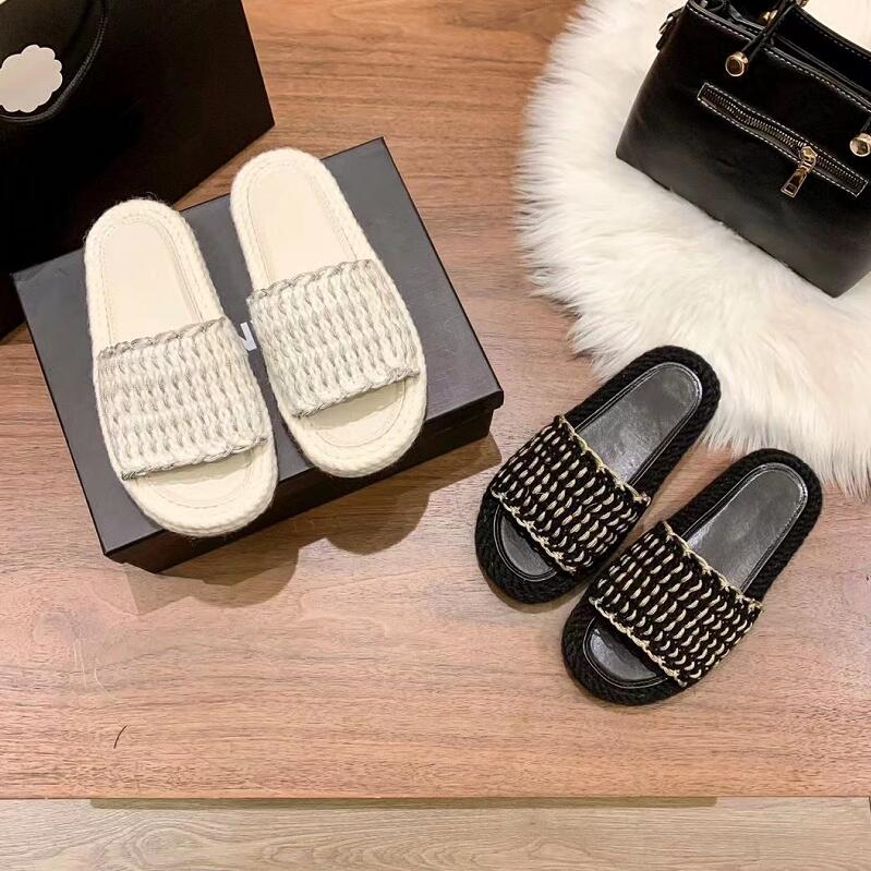 Designer Women Slippers Wool Handmade Weave Sandal Summer Outdoor Thick-Soled Fashion Womens Slipper Top Quality Leisure Beach Sandals, Not for individual sale
Designer Women Slippers Wool Handmade Weave Sandal Summer Outdoor Thick-Soled Fashion Womens Slipper Top Quality Leisure Beach Sandals, Not for individual sale