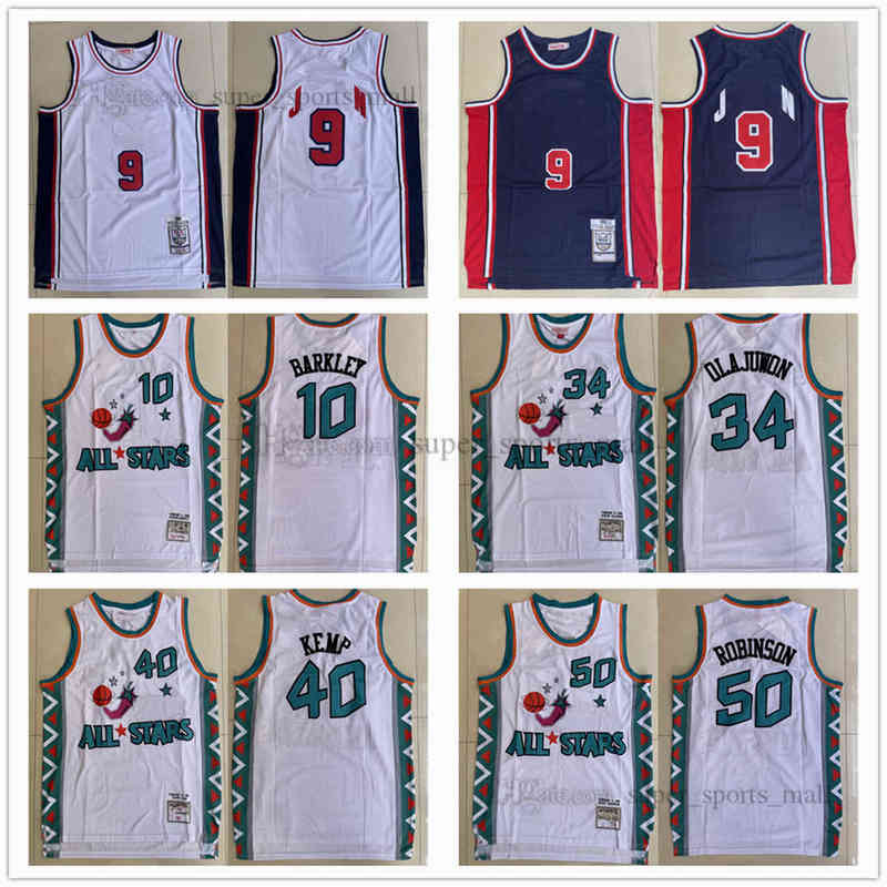1996 All-Star Retro Basketball Jerseys 10 Charles 50 David Barkley Robinson Shawn 40 Kemp #9 1992 Custom Jersey