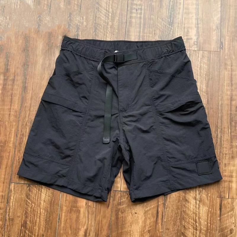 Mens Summer Designers Casual Pants Metal Nylon Side Pockets Compass Logo Technical Utility Belt Quick Dry Shorts a7