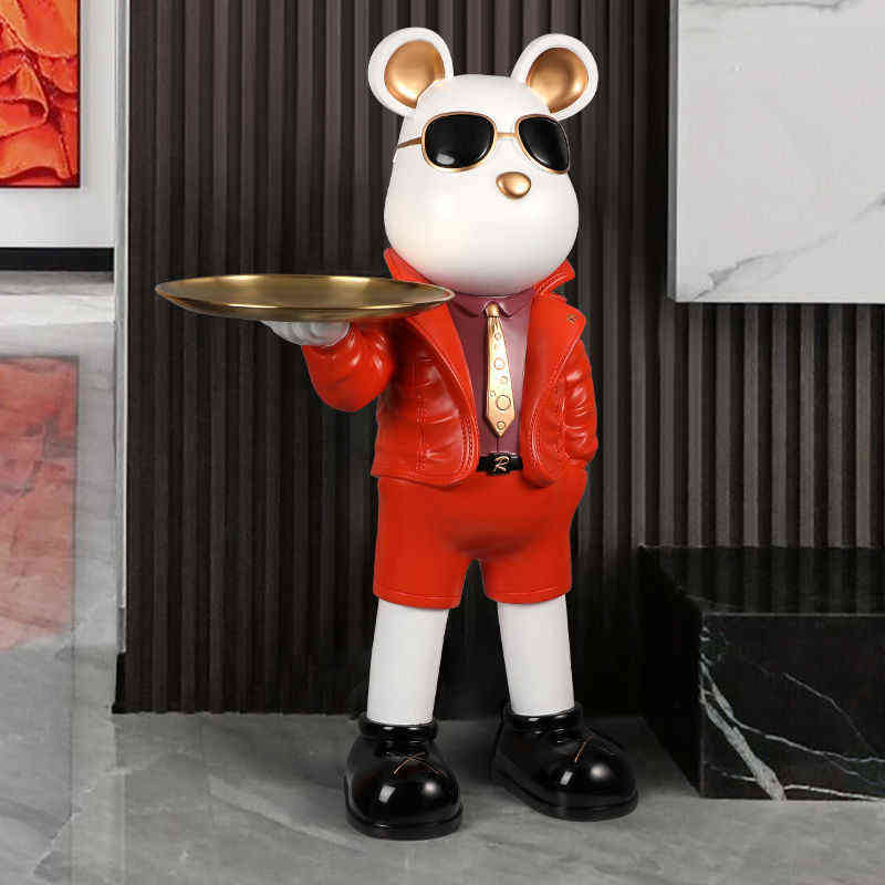 Decorative Figurines Cool Bear Statue Modern Art Resin Fashion Sculpture Tray Animal Figurines Living Room Ornaments Nordic Home Decor Accessories 
Decorative Figurines Cool Bear Statue Modern Art Resin Fashion Sculpture Tray Animal Figurines Living Room Ornaments Nordic Home Decor Accessories