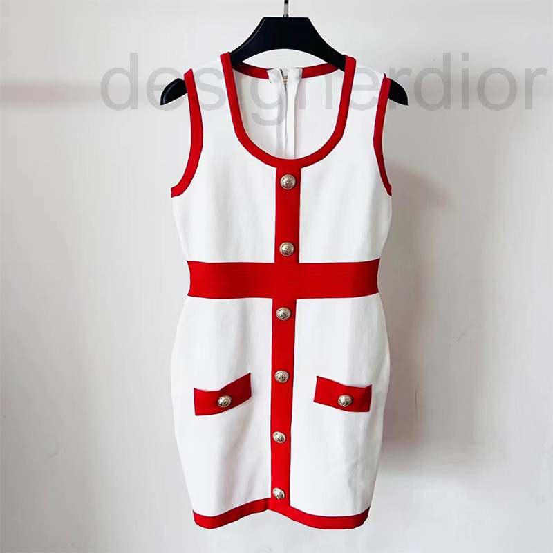 Casual Dresses designer Balman knitted vest sling sleeveless dress red and white color contrast thin temperament high waist skirt 2022 new product LU5F, 2# packing bag
Casual Dresses designer Balman knitted vest sling sleeveless dress red and white color contrast thin temperament high waist skirt 2022 new product LU5F, 2# packing bag