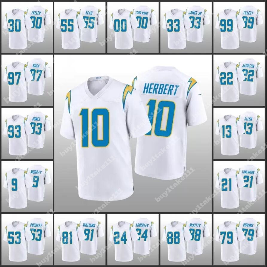 Football Jerseys Los Angeles''Chargers''Jersey 10 Justin Herbert 13 Keenan Allen 52 Khalil Mack 33 Derwin James 30 Austin Ekeler 97 Joey Bosa Custom, Custom men (s d)
Football Jerseys Los Angeles''Chargers''Jersey 10 Justin Herbert 13 Keenan Allen 52 Khalil Mack 33 Derwin James 30 Austin Ekeler 97 Joey Bosa Custom, Custom men (s d)