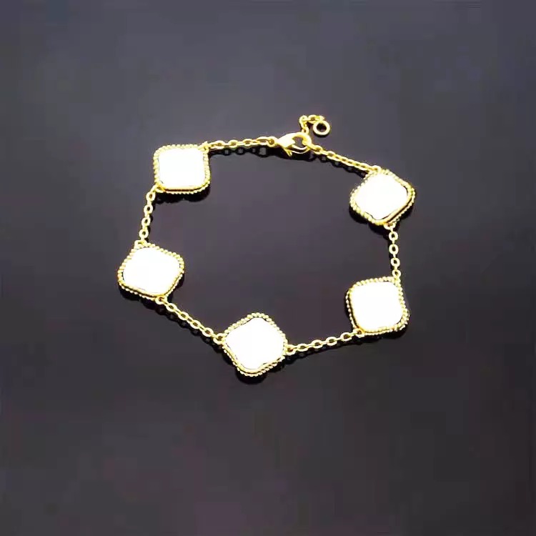 Classic Charm Bracelets 4 Clover Designer Jewelry 18K Women gifts With Box Agate Shell Mother-of-Pearl for Women&Girls Wedding Jewelry luxury brand logo love bracelet