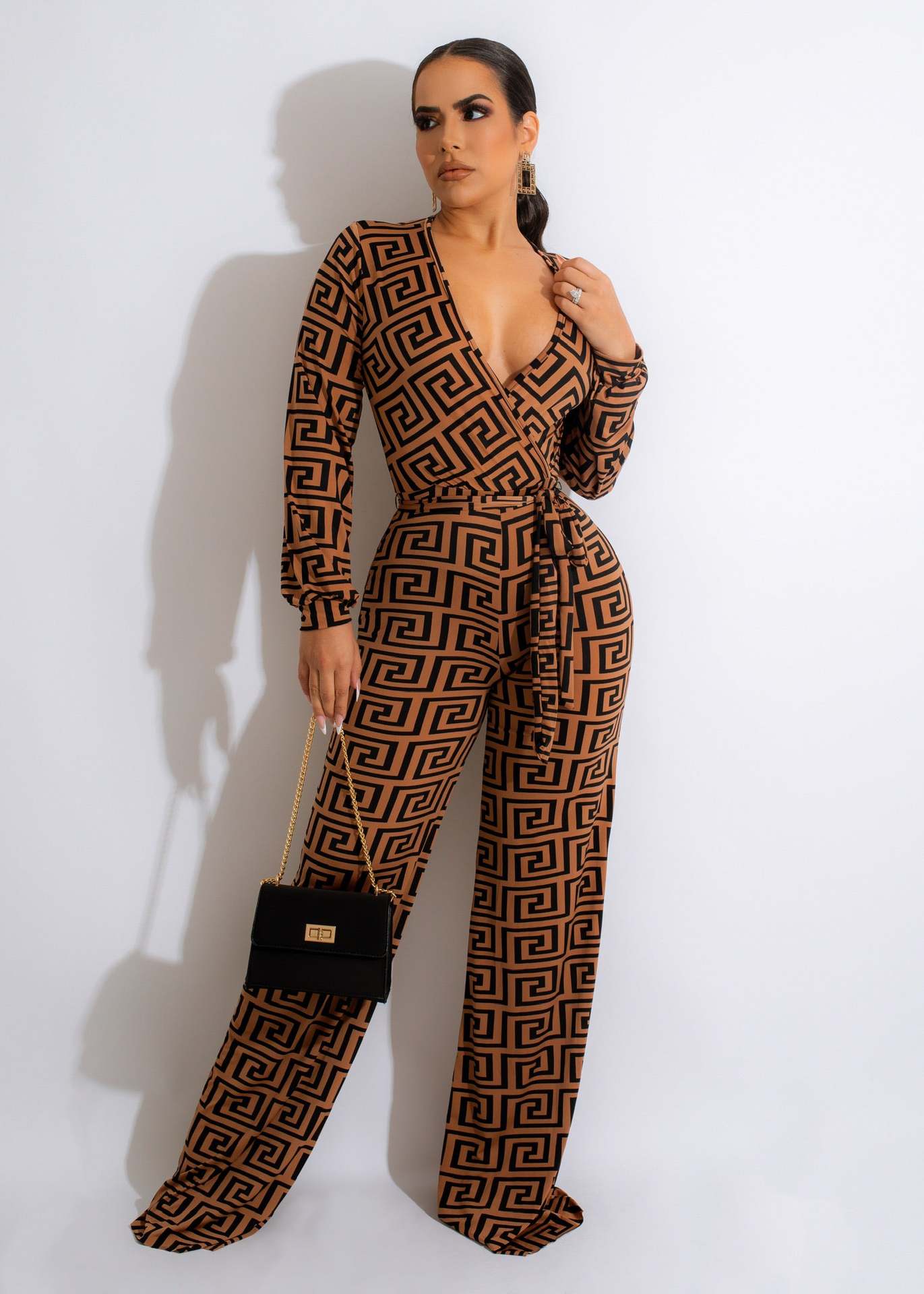 Fashion Party Dress Women Long Sleeve Jumpsuits Bodycon Sexy Club Dresses V-neck High Waist Casual Vestidos Skirts Blouses Size S-2Xl