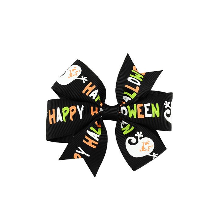 12 styles Hair Accessory Barrettes Halloween Orange Purple Spider Print Accessories kids Jewelry Clippers 3 inch