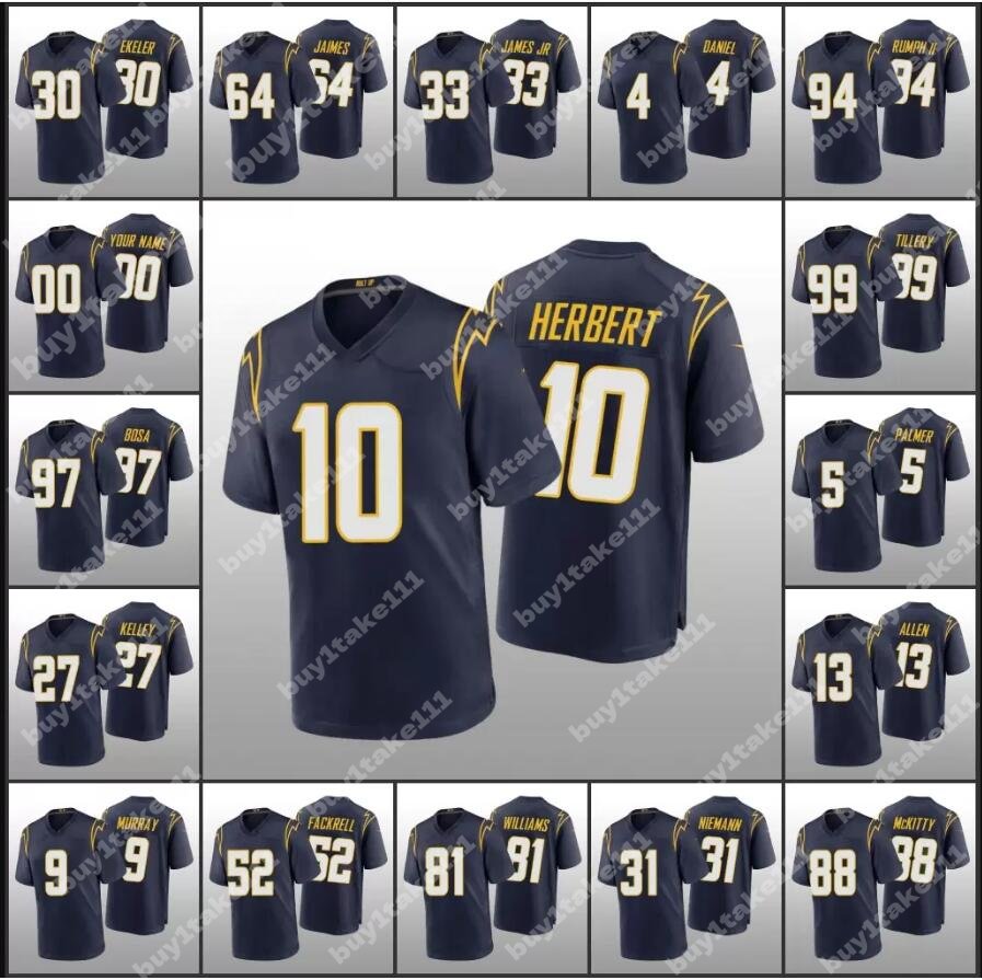 Football Jerseys custom Los''Angeles''Chargers''13 Keenan Allen 3 Derwin James 97 Bosa 10 Justin Herbert 77 Zion Johnson 52 Khalil Mack, Custom women (s d)
Football Jerseys custom Los''Angeles''Chargers''13 Keenan Allen 3 Derwin James 97 Bosa 10 Justin Herbert 77 Zion Johnson 52 Khalil Mack, Custom women (s d)
