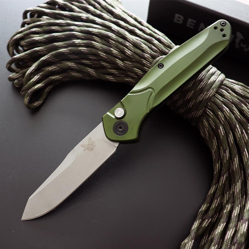 Benchmade 9400 Osborne survival Automatic Folding Knife 3 4 S30V Black Plain Blade Green Aluminum Handles Outdoor hunting E353o
Benchmade 9400 Osborne survival Automatic Folding Knife 3 4 S30V Black Plain Blade Green Aluminum Handles Outdoor hunting E353o