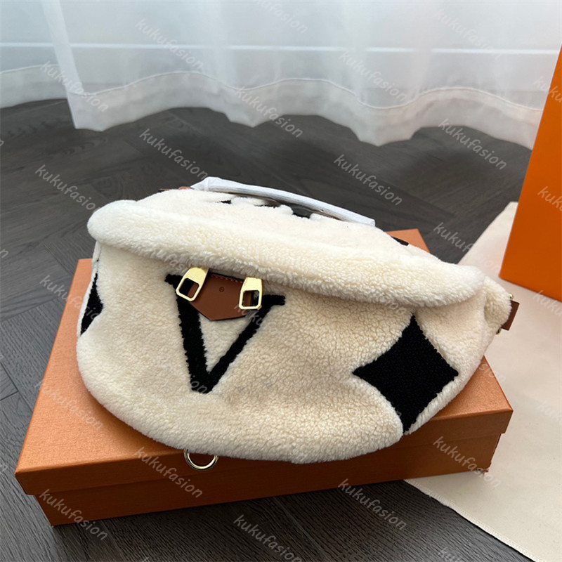 Women Cross Body Bag Teddy Bumbag Designer Mens Fluffy Shoulder Bags Fashion Waist Belts Fuzzy Bum Bag Crossbody Handbags Fannypack Purses