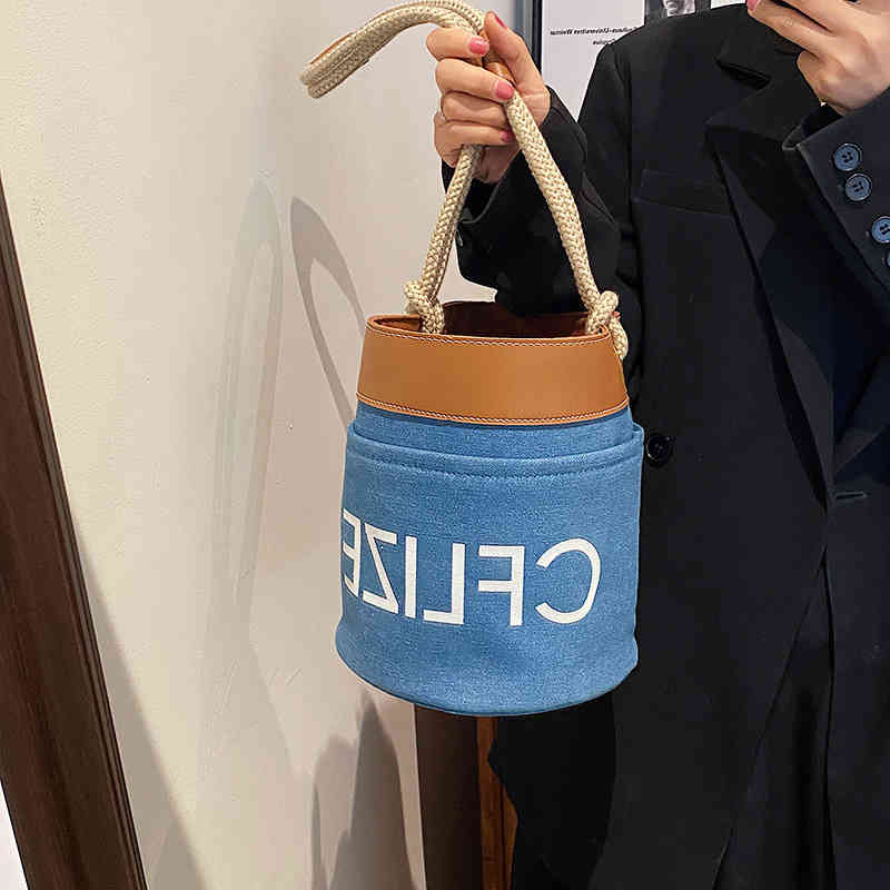 Bags Drawstring bucket bag women's 2022 new denim single shoulder letter rope belt Crossbody Bag Purses, Denim blue
Bags Drawstring bucket bag women's 2022 new denim single shoulder letter rope belt Crossbody Bag Purses, Denim blue