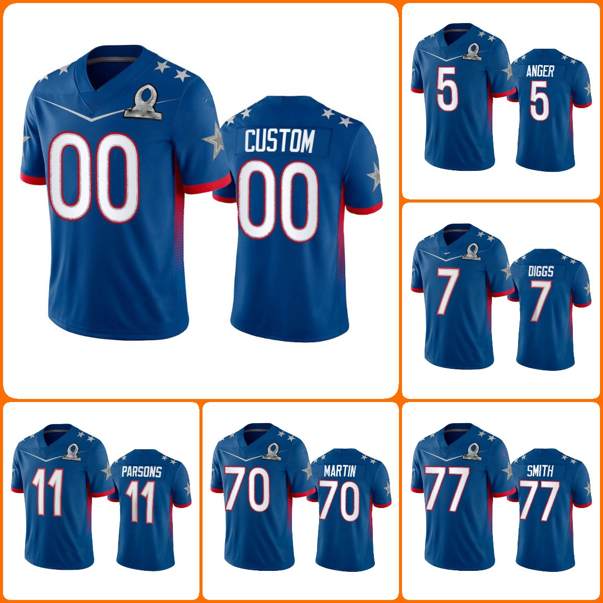 Jersey Custom Dallas''Cowboys''Men #7 Trevon Diggs 11 Micah Parsons 77 Tyron Smith''NFL''Women Youth Royal Game Wholesale
Jersey Custom Dallas''Cowboys''Men #7 Trevon Diggs 11 Micah Parsons 77 Tyron Smith''NFL''Women Youth Royal Game Wholesale