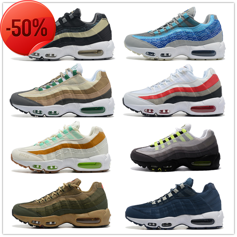 Casual Shoes Boots Designer 95 mens running shoes 95s Triple Black White Club Neon Cork Greedy Dark Smoke Grey Brown Sneakers UNDEFEATED 20th Anniversary Grape, Bubble package bag