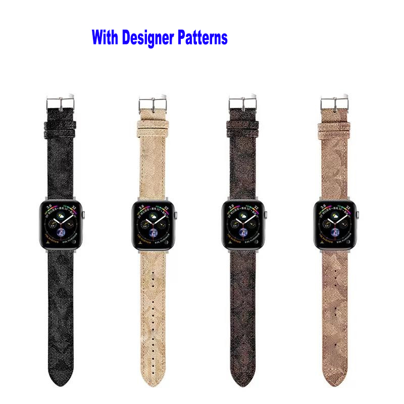 Fashion Designer Replacement Straps Apple WatchBand Compatible for Apple Watch Band Luxury Designers Leather 38mm 40mm 41mm 42mm 44mm 45mm iWatch Series 7 Men Women