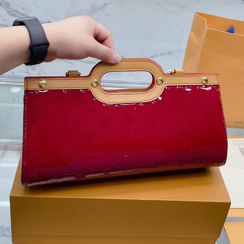 Designer Women Roxbury Drives Doctor Tote Bag Paris Brand Embossed Patent Leather Totes Crossbody Handbag Lady Shopping Shoulder Handbags Luxurys Designers Bags