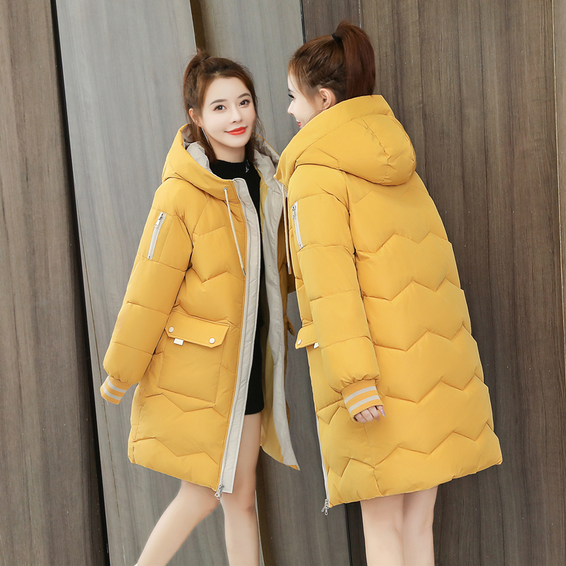 Women's Down Parkas Winter Women Jacket Coats Long Female cotton Hooded Overcoat Thick Warm Jackets Windproof Casual Student Coat 220902