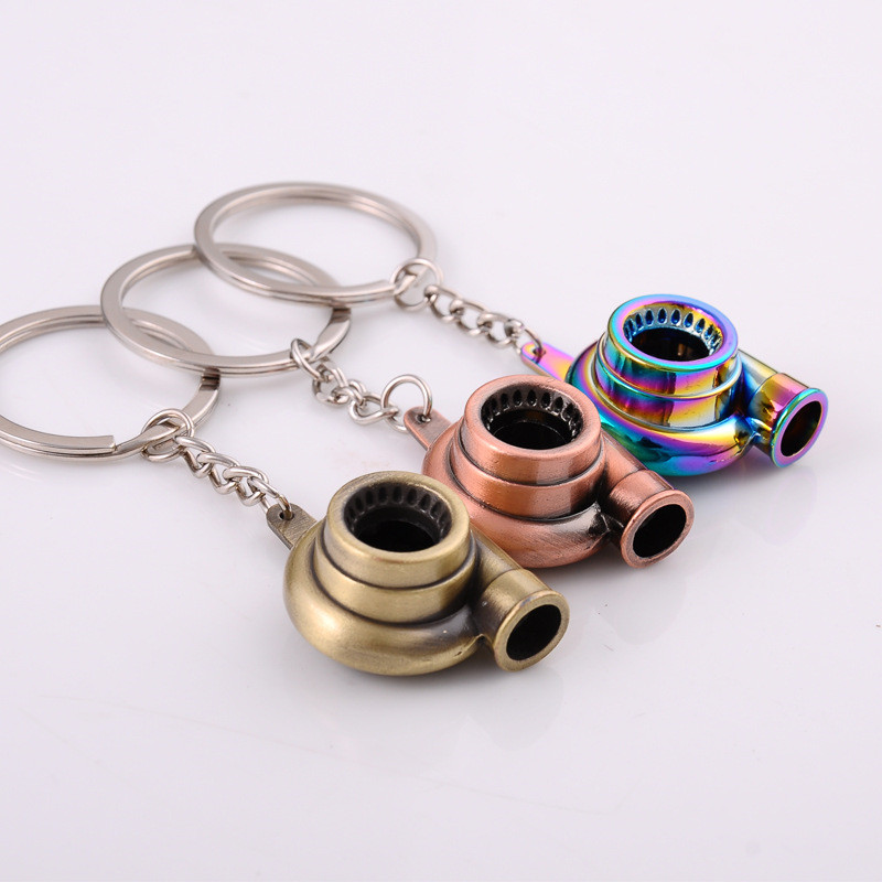 Spinning Turbo Keychain Creative Fans Favorite Sleeve Bearing Turbine Turbocharger Keyring Key Chain Ring Keyfob Car Parts Keychains - view 6