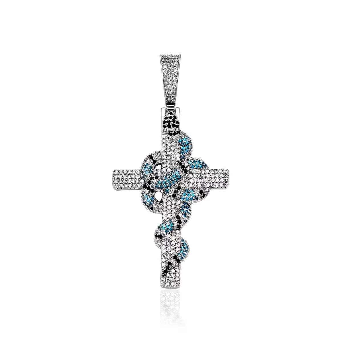 Hip Hop Colorful Snake Cross Pendant Necklace Bling Religious Jewelry Full Cubic Zirconia
Hip Hop Colorful Snake Cross Pendant Necklace Bling Religious Jewelry Full Cubic Zirconia